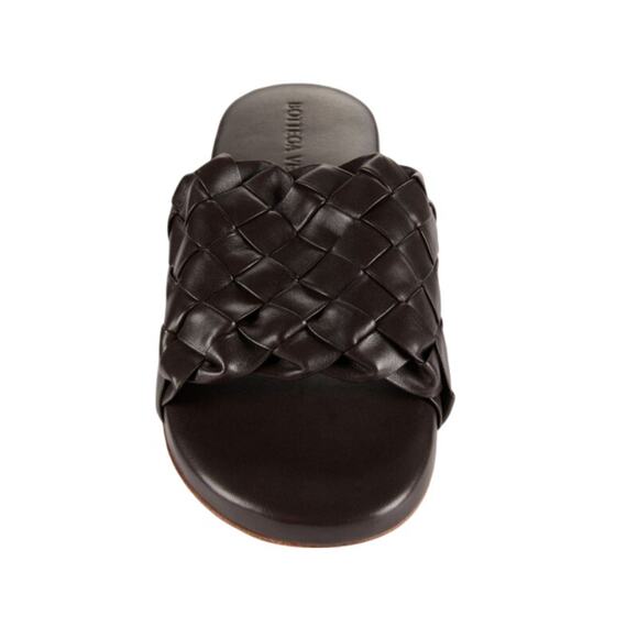 $1,195 NIB Bottega Brown Veneta Weave Cassette Leather Sandals Size 40(7)